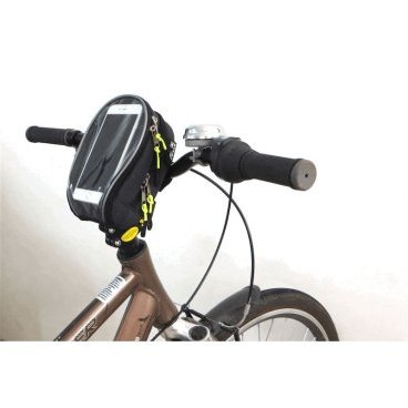 Велосумка COURSE, на руль, с отделением для смартфона, влагозащищенная, нейлон, 19x12 см, вс035.019.1.0