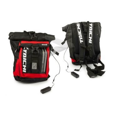Рюкзак TAICHI WaterProf, со встроенной LED подсветкой, черный/красный, R-2201