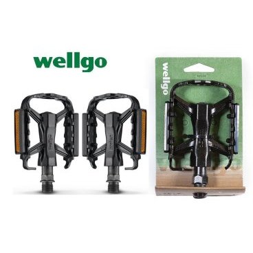 Педали велосипедные Wellgo M-224, MTB, 9/16", 103x66x25 мм, алюминий, черный, WLGM224