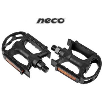 Педали велосипедные NECO, 9/16", 108х85 мм, пластик, черный, FWD3032603-29