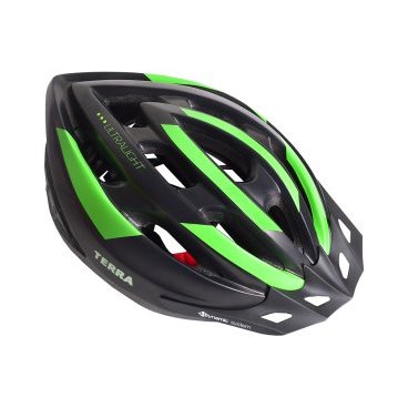 Фото Велошлем Vinca Sport, черный с зеленым, VSH 23 terra