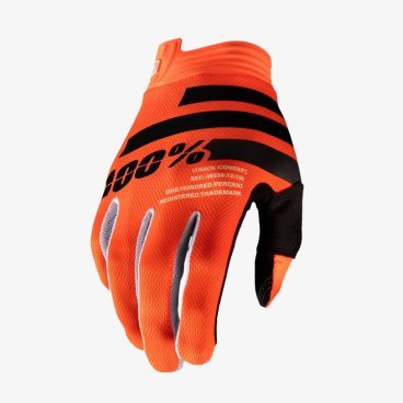 Велоперчатки 100% ITrack Glove, Orange/Black, 10015-260-12