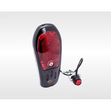 Звонок велосипедный JING YI JY-908B, электронный, светозвуковой, сирена, с выносной кнопкой, черный/красный, FWD-JY-908B