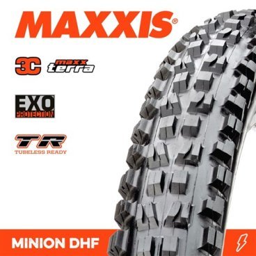 Велопокрышка Maxxis 2020 Minion DHF, 27.5x2.50, WT 63-584 60TPI Foldable 3C Terra/EXO/TR б/р, черный, ETB85975100
