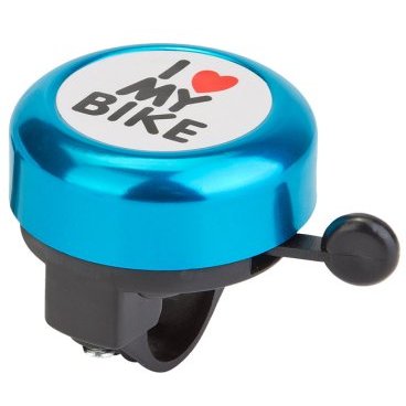 Звонок велосипедный STELS 45AE-09 "I love my bike", алюминий/пластик, чёрно-синий, 210143