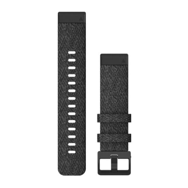 Фото Ремешок сменный для смарт-часов Garmin fenix 6s, 20mm, Heathered Black Nylon with Black Hardware, 010-12875-00