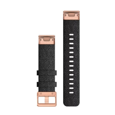 Ремешок сменный для спортивных часов Garmin fenix 6s, 20mm, Nylon, Rose Gold Hardware, Heathered Black, 010-12874-00