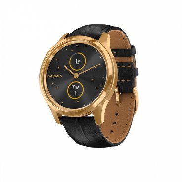 Смарт-часы Garmin vivomove Luxe, S/E EU, Leather, Gold, Black, 010-02241-22