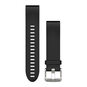 Ремешок сменный для спортивных часов Garmin QuickFit, 20mm, силикон, Black (Черный), 010-12491-12