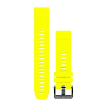 Ремешок сменный для спортивных часов Garmin QuickFit, 22mm, силикон, Amp Yellow (Желтый), 010-12496-02