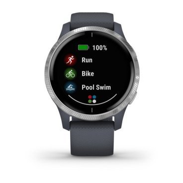 Смарт-часы Garmin Venu, GPS, Wi-Fi, E.EU, Blue Granite/Silver, 010-02173-03