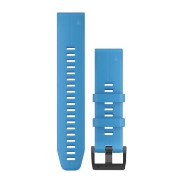 Ремешок сменный для спортивных часов Garmin Fenix 5Plus, 22mm, QuickFit, Silicone, Cyan Blue, 010-12740-03