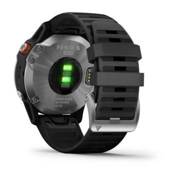 Смарт-часы Garmin fenix 6 Solar, Band, Silver w/Black, 010-02410-00