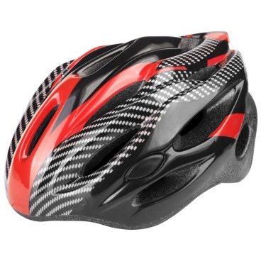 Фото Шлем велосипедный STELS MV-26, out-mold, красно-черный-"карбон", 600054