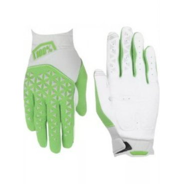 Велоперчатки 100% Airmatic Glove Silver/Fluo Lime, 2018, 10012-265-13