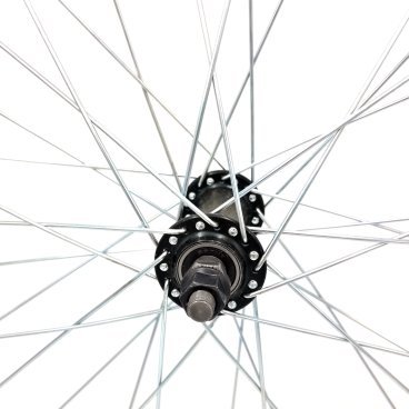 Колесо велосипедное 28" переднее, обод двойной алюминиевый, с промышленными подшипниками, черный