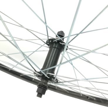Колесо велосипедное 28" переднее, обод двойной алюминиевый, с промышленными подшипниками, черный