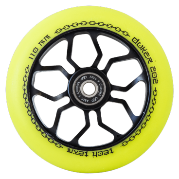 Колесо для трюкового самоката TechTeam Duker 202, 110 мм, алюминий, ABEC 9, светло-зелёный, WheelD202lightgree