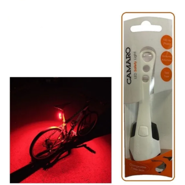 Фонарь велосипедный GUEE CAMARO, задний, 4 Super LED Ligh, водонепроницаемый, блистер, белый/черный, GU-SLA2-RA1-WH