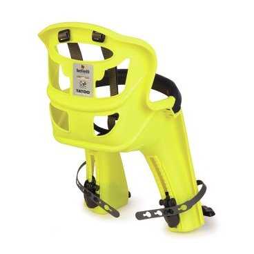 Детское велокресло BELLELLI Tatoo HandleFix, Hi-Viz, с бампером, жёлтое, 01TATHM027