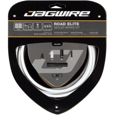 Велосипедный набор рубашек и тросиков тормоза JAGWIRE Road Elite Sealed Brake Kit, белый, SCK051