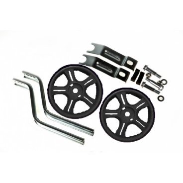 Приставные колеса Vinca Sport, стойки - сталь, на 12"-16", колесо - пластик, черный, HRS 12-16 black