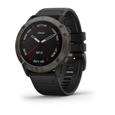 Смарт-часы Garmin fenix 6X Sapphire, GPS, Watch,EMEA, Carbon Gray DLC w/Black Bnd, 010-02157-11