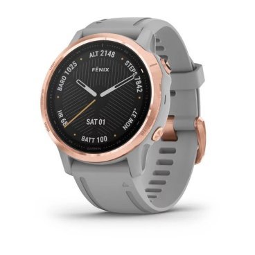 Смарт-часы Garmin fenix 6S Sapphire, GPS Watch, EMEA, Rose Gold w/Gray Band, 010-02159-21