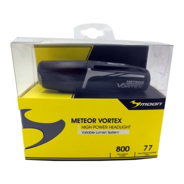 Велофара Moon Meteor Vortex, передняя, 300/600 люмен, 1 диод, 9 режимов , USB, быстросъёмная, чёрный, WP_Meteor_Vortex