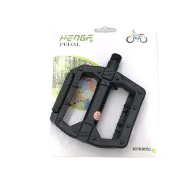 Велопедали Heng Feng MTB/BMX, пластиковые, для 20”-28”, ось 9/16", 108х103мм, черные, пара, HF-883