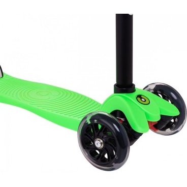 Самокат RIDEX 3D Snappy 2.0, детский, трехколесный, 120/80 мм, зеленый