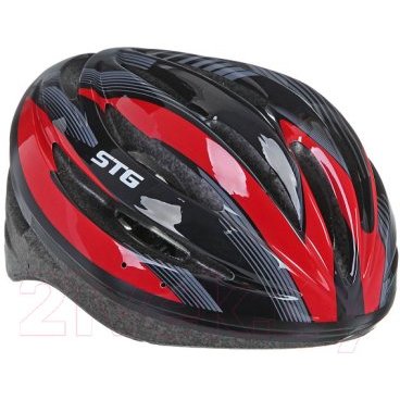 Велошлем STG HB13-A, черный/красный, Х66757