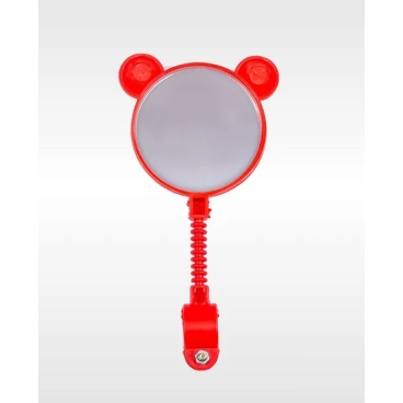 Зеркало заднего вида TBS Мишка KIDS, детское, гибкая стойка, пластик, красный
