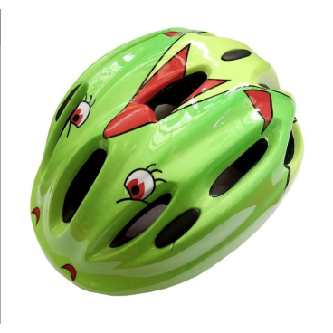Шлем велосипедный, детский, 10 отверстий, зеленый