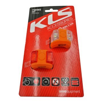 Комплект освещения KELLYS TWINS, 2 диода, 2 режима,батарейкив комплекте,красный, Lighting set KLS TWINS, red