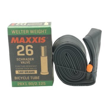Велокамера Schrader Maxxis Welter, 26x1.9/2.125, Weight 0.9mm, черный, автониппель, IB63803200