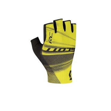 Велоперчатки SCOTT Junior RC, пдростковые, короткий палец, black/sulphur yellow, 275399-5024