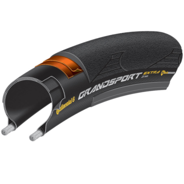 Велопокрышка Continental Grand Sport Race, 700 x 25C, PureGrip Compound, NyTech Breaker, 3/180 TPI, black, 150025