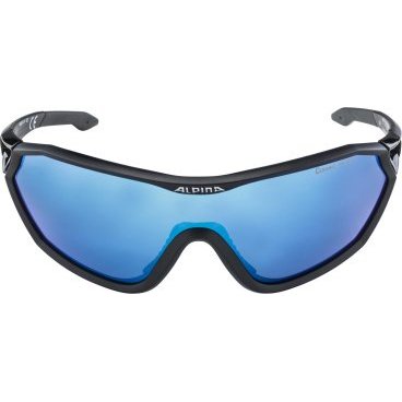 Очки велосипедные Alpina S-Way L CM+, Black Matt/Blue Mirror, A8625031