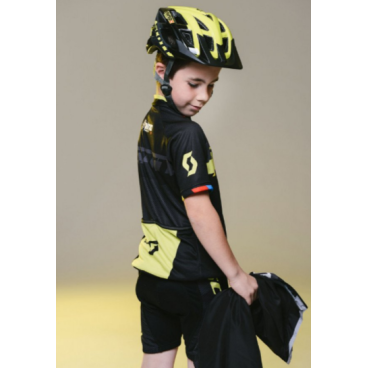 Велошорты детские SCOTT RC Pro, black/sulphur yellow (черный/сульфур желтый), 2018, 264917-5024