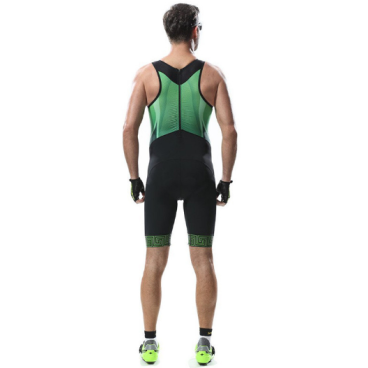 Комбинезоны Santic, стартовый костюм триатлон, лямки, размер XL, черно-зеленый, M5C03006VXL
