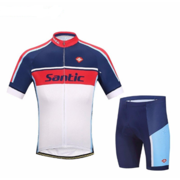 Велокомплект Santic, короткий рукав, размер XL, бело-голубой, WM6CT056BXL