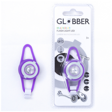 Фонарь велосипедный Globber FLASH LIGHT LED, фиолетовый, 522-103