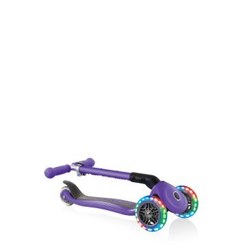Самокат Globber JUNIOR FOLDABLE LIGHTS, складной, трехколесный, детский, светящиеся колеса, фиолетовый