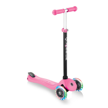 Самокат-трансформер Globber GO UP SPORTY PLUS LIGHTS, трехколесный, детский, светящиеся колеса, розовый
