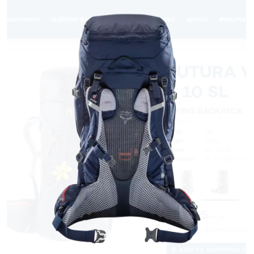 Рюкзак Deuter Futura Vario, 45+10 л, SL, женский, Navy, 2020, 3402018_3010