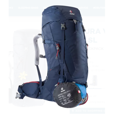 Рюкзак Deuter Futura Vario, 45+10 л, SL, женский, Navy, 2020, 3402018_3010