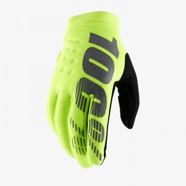 Велоперчатки 100% Brisker Glove, Fluo Yellow, 2020, 10016-004-11