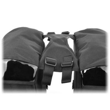 Сумка-штаны LOTUS SH2-104E, кофры, на багажник,  Black Polyester + Black PU leather, 6100