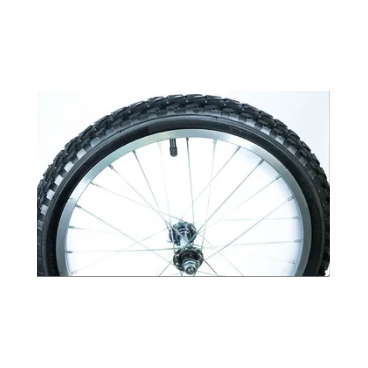 Колесо велосипедное Forward,18", переднее, алюминиевый обод, передняя втулка, в сборе с покрышкой, черный, УТ00019444